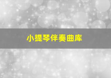 小提琴伴奏曲库