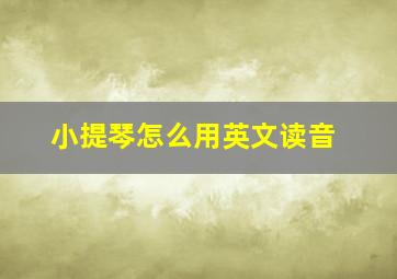 小提琴怎么用英文读音