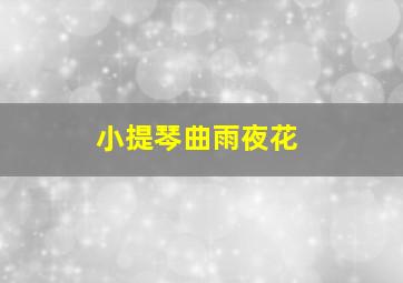 小提琴曲雨夜花