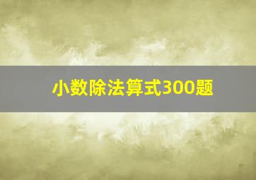 小数除法算式300题