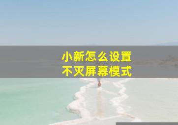 小新怎么设置不灭屏幕模式