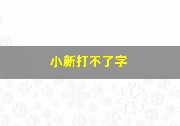 小新打不了字