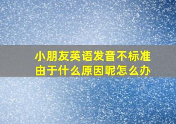 小朋友英语发音不标准由于什么原因呢怎么办