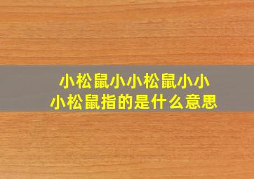 小松鼠小小松鼠小小小松鼠指的是什么意思