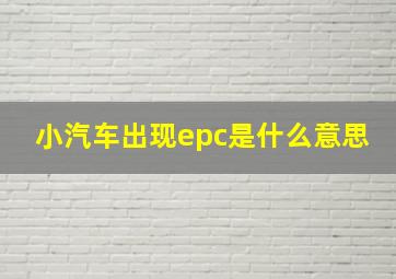 小汽车出现epc是什么意思