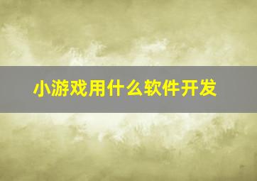 小游戏用什么软件开发