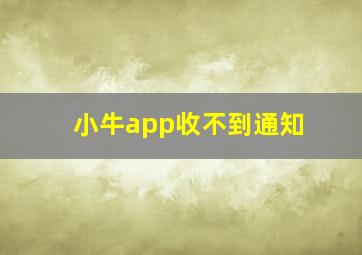 小牛app收不到通知