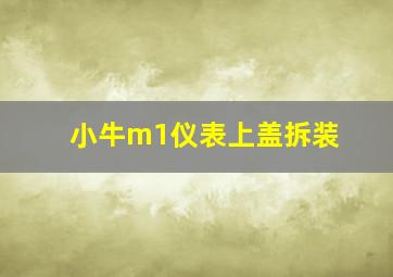 小牛m1仪表上盖拆装