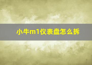 小牛m1仪表盘怎么拆