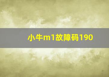 小牛m1故障码190