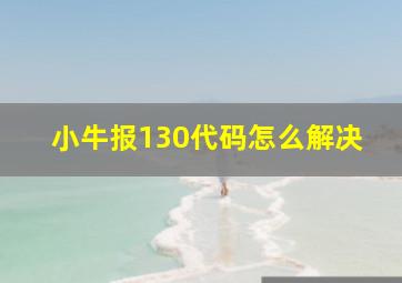 小牛报130代码怎么解决