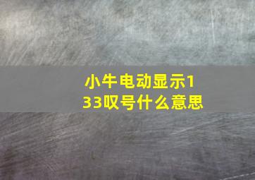 小牛电动显示133叹号什么意思