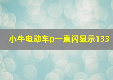 小牛电动车p一直闪显示133