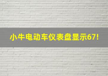 小牛电动车仪表盘显示67!