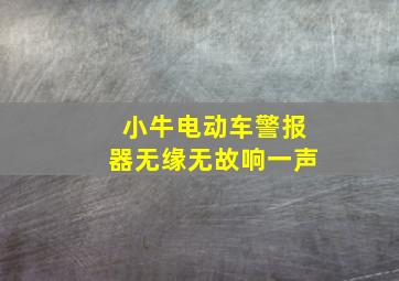 小牛电动车警报器无缘无故响一声