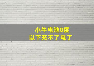 小牛电池0度以下充不了电了