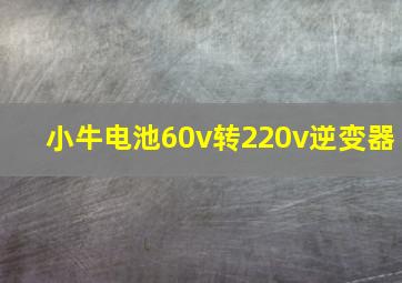 小牛电池60v转220v逆变器