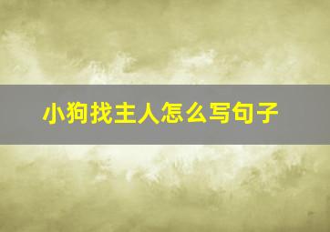 小狗找主人怎么写句子