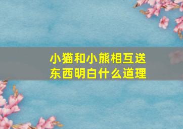 小猫和小熊相互送东西明白什么道理