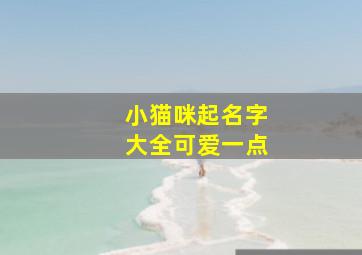 小猫咪起名字大全可爱一点