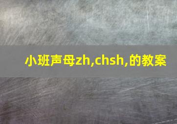 小班声母zh,chsh,的教案