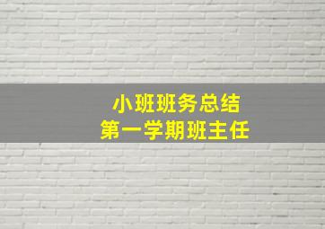 小班班务总结第一学期班主任