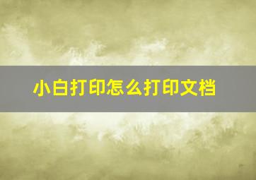 小白打印怎么打印文档