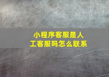 小程序客服是人工客服吗怎么联系