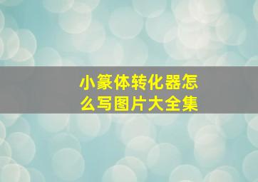 小篆体转化器怎么写图片大全集