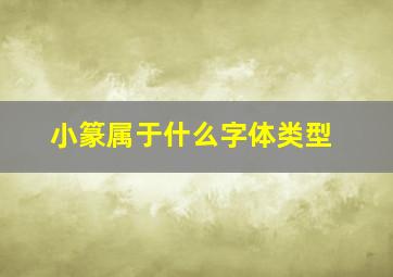 小篆属于什么字体类型