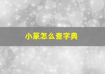 小篆怎么查字典