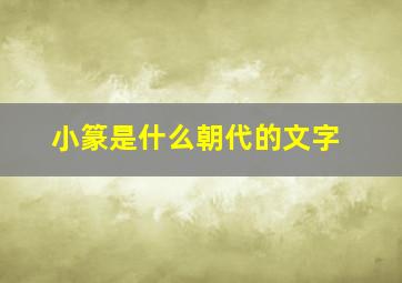 小篆是什么朝代的文字