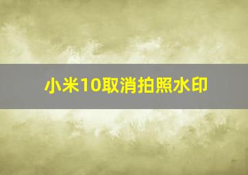 小米10取消拍照水印