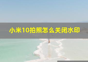 小米10拍照怎么关闭水印