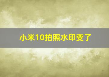 小米10拍照水印变了