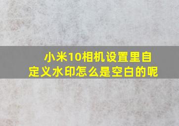 小米10相机设置里自定义水印怎么是空白的呢