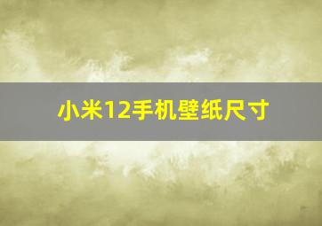 小米12手机壁纸尺寸