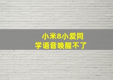 小米8小爱同学语音唤醒不了