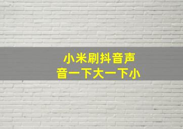 小米刷抖音声音一下大一下小