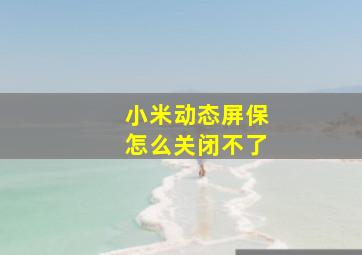 小米动态屏保怎么关闭不了