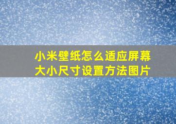 小米壁纸怎么适应屏幕大小尺寸设置方法图片