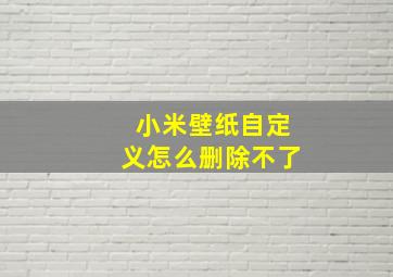 小米壁纸自定义怎么删除不了