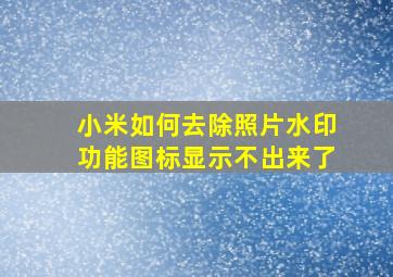 小米如何去除照片水印功能图标显示不出来了