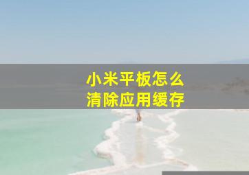 小米平板怎么清除应用缓存