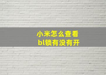 小米怎么查看bl锁有没有开