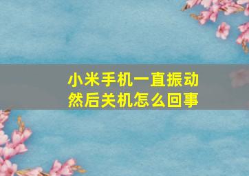 小米手机一直振动然后关机怎么回事