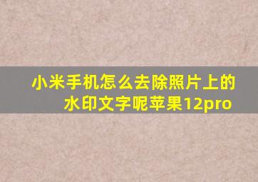 小米手机怎么去除照片上的水印文字呢苹果12pro