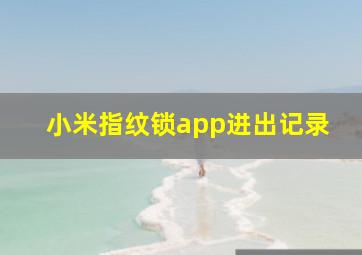 小米指纹锁app进出记录