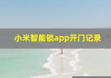 小米智能锁app开门记录