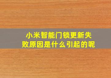 小米智能门锁更新失败原因是什么引起的呢